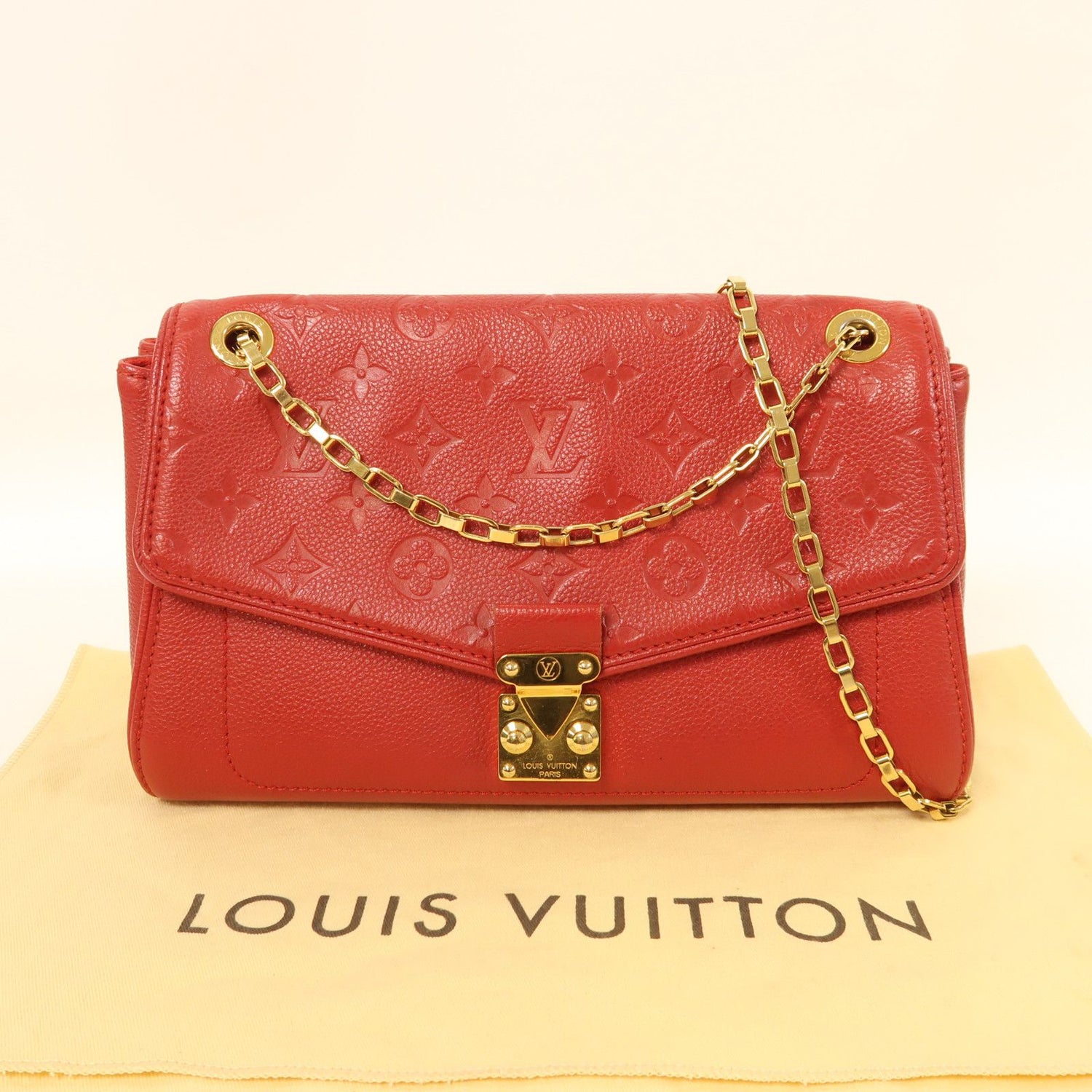 Louis Vuitton Empreinte St.germain Pm Kinxen Shoulder Back Bag Red Shoulder Bag M 48949