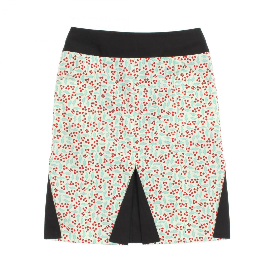 Chanel Green Multicolor Coco Mark Skirt Cotton P 22950