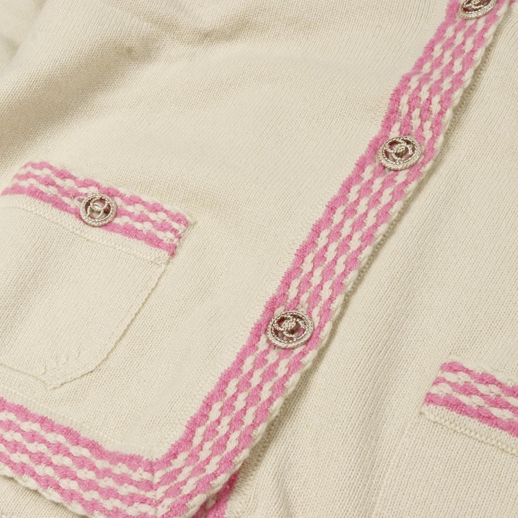 Chanel Beige Pink Cardigan Cashmere P 40294k 02905