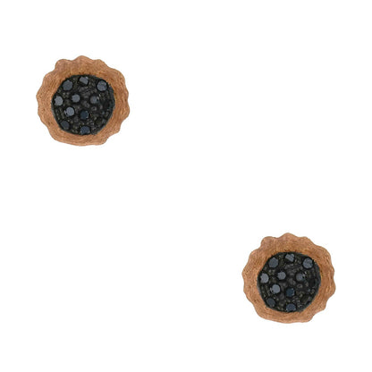 Luis Navarro black diamonds and gold earrings