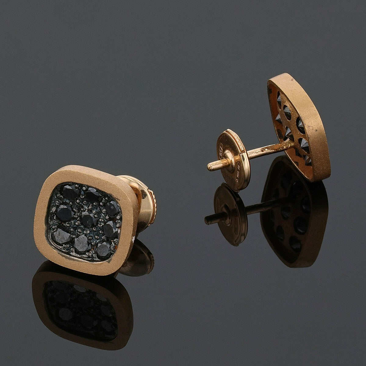 Luis Navarro black diamonds and gold earrings