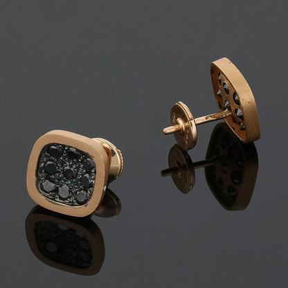 Luis Navarro black diamonds and gold earrings