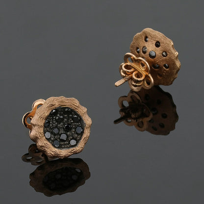 Luis Navarro black diamonds and gold earrings