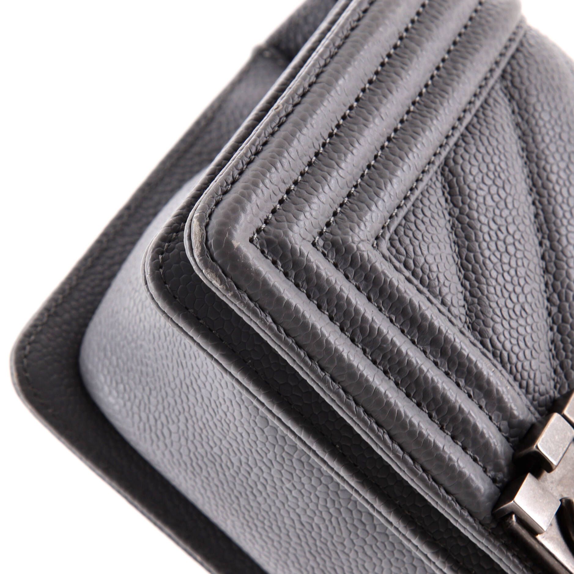 Chanel Boy Flap Bag Chevron Caviar Small
