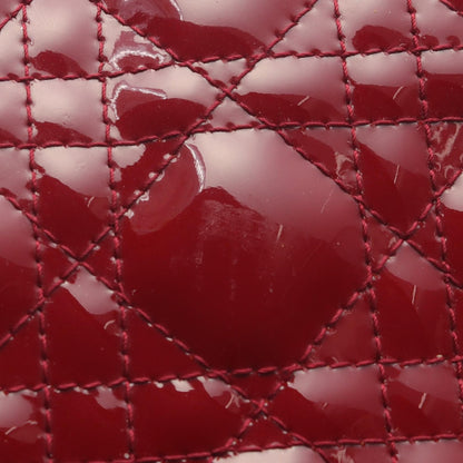 Christian Dior Christian Dior Large Cannage Handbag Red Patent Leather