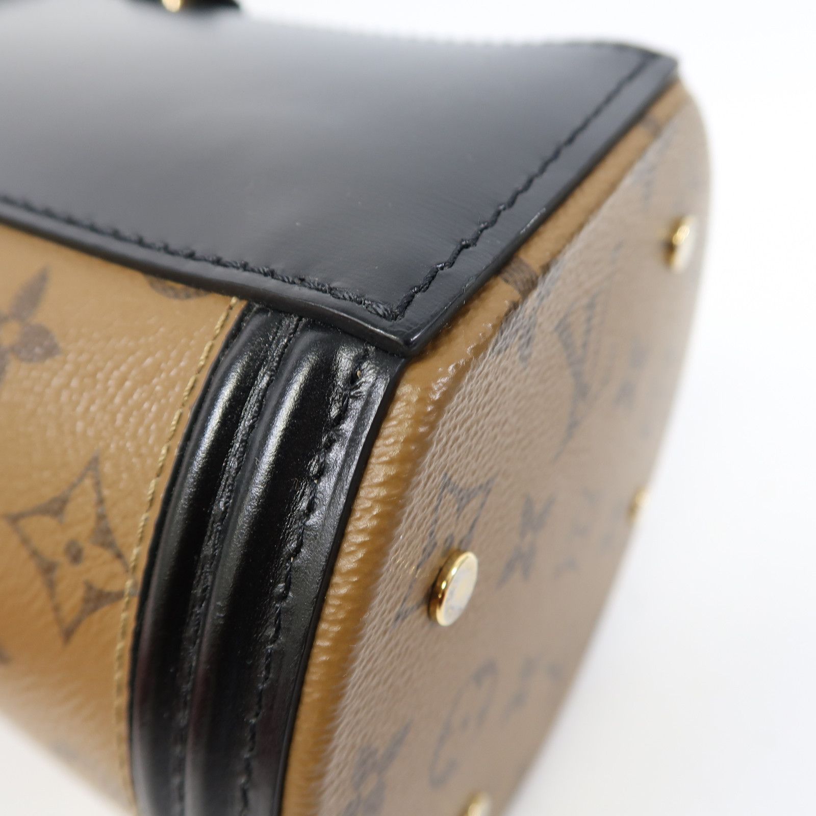 Louis Vuitton [special] [offer] Monogram Reverse Cannes Gold Buckle Hand-sewn Shoulder Bag Black Brown 2way Should