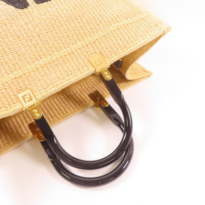 Fendi Woven Straw Sunshine Medium Tote Hand-sewn Shoulder Bag Light Brown 2way Shoulder Bag Beige Other Woven St