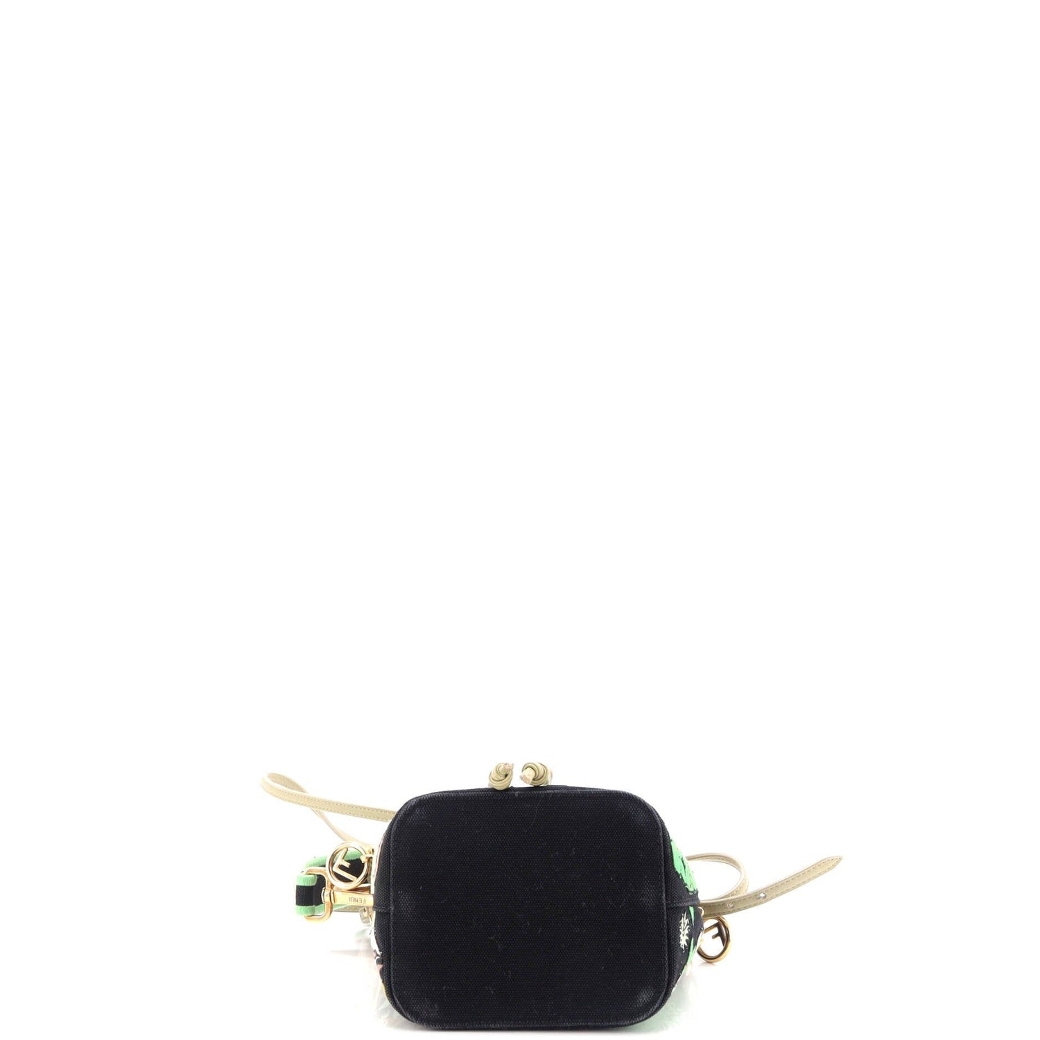 Fendi Mon Tresor Bucket Bag Embroidered Canvas Mini