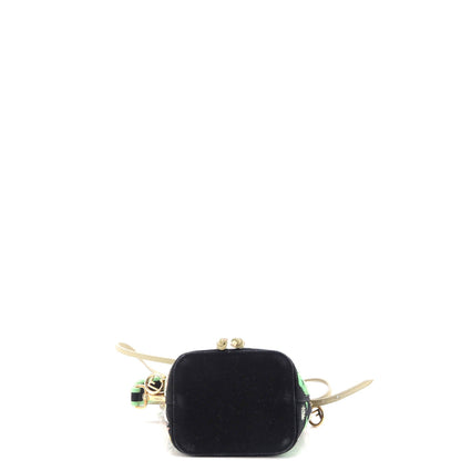 Fendi Mon Tresor Bucket Bag Embroidered Canvas Mini