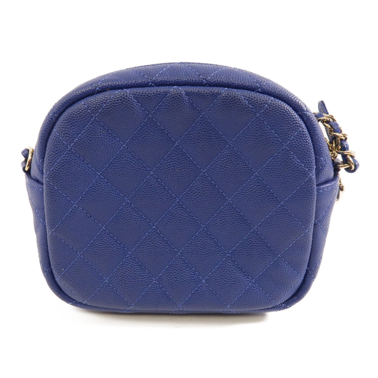 Chanel Caviar Quilted CC Day Camera Case Blue