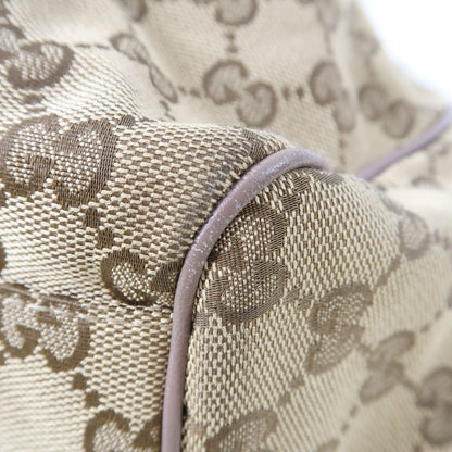 Gucci Canvas Sukey Tote Gold Hand-turned Bag Palm Color Handbag Brown Brown Gg Canvas 211944