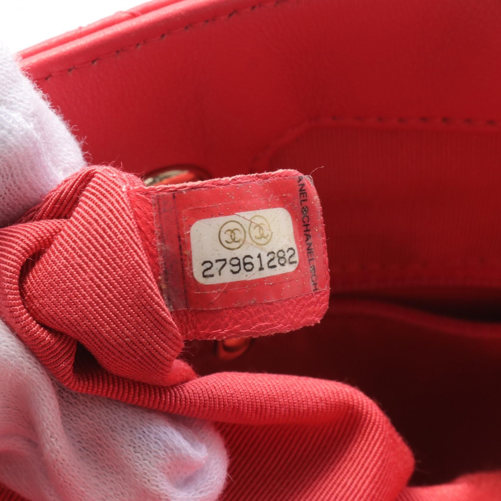 Chanel Red Matelasse Shoulder Bag Leather