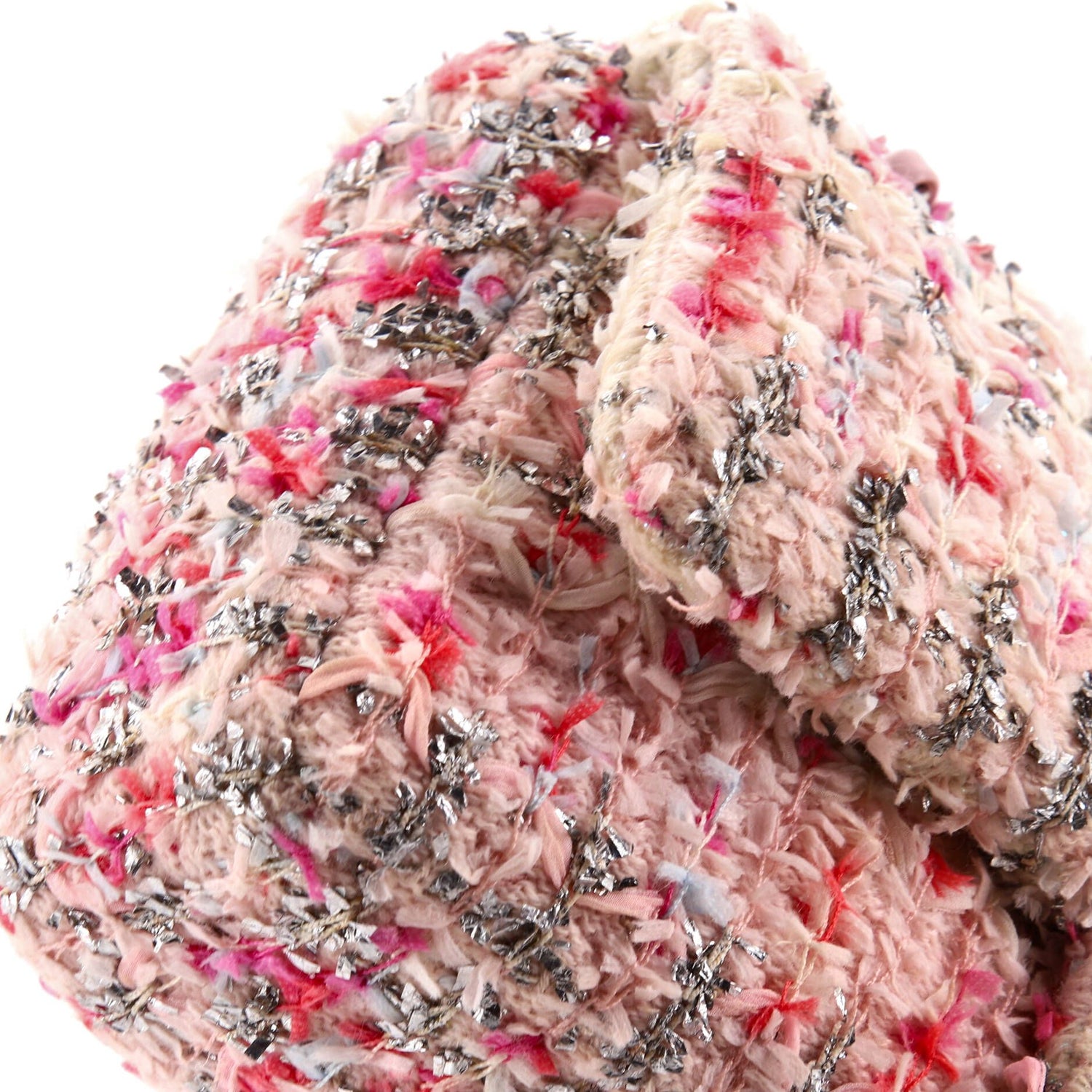 Chanel Classic Double Flap Bag Quilted Tweed And Ribbon Medium