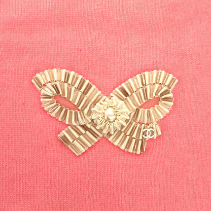 Chanel V-neck Sweater Knitwear P 40780k 02896 Cashmere Pink 