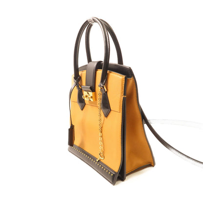 Louis Vuitton Cowhide Leather Studs Bicolor Hand-turn Shoulder Bag Beige Black Beige/black 2way Shoulder Bag M 51654