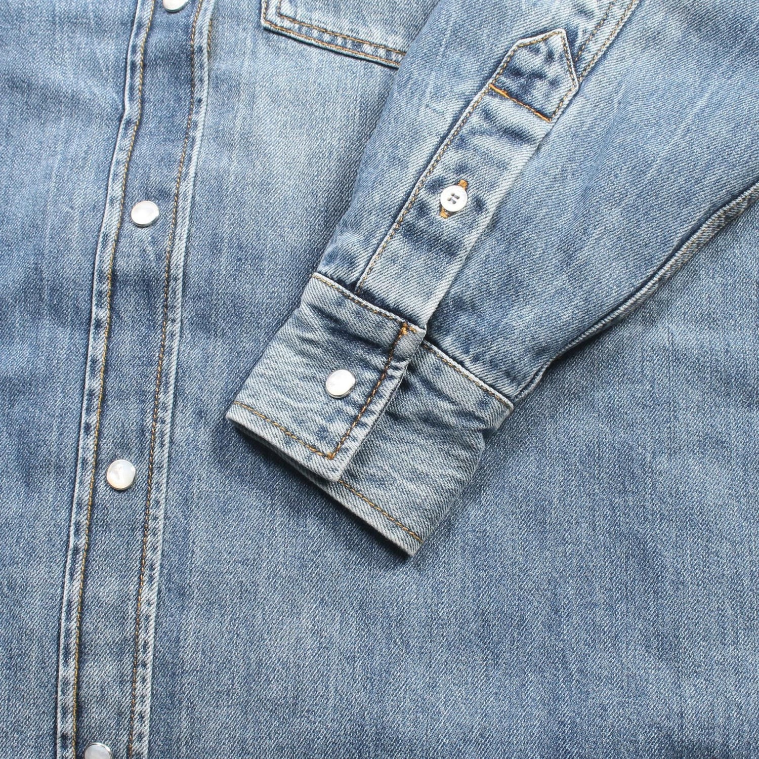 Gucci Washed Organic Denim Shirt Denim Jacket Blue Other Cotton 772882