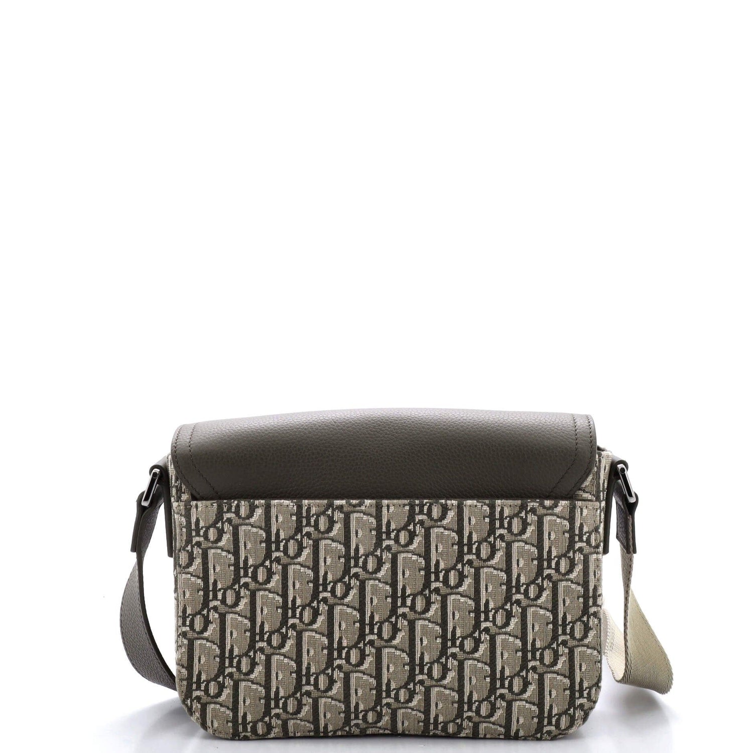 Dior Saddle Buckle Flap Messenger Bag Oblique Canvas And Leather Medium