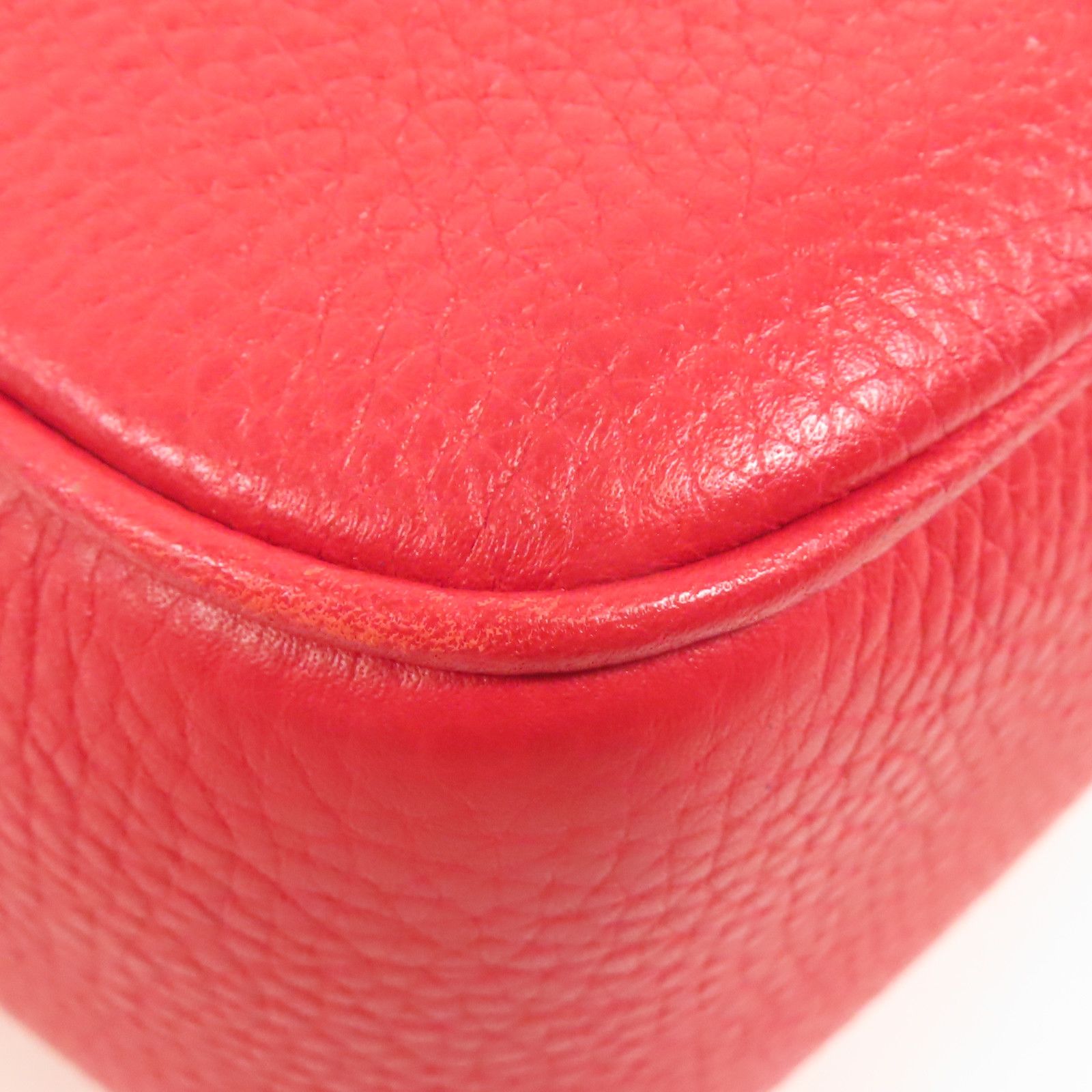 Gucci Leather Soho Disco Shoulder Bag Red Leather 308364