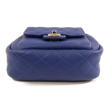 Chanel Caviar Quilted CC Day Camera Case Blue