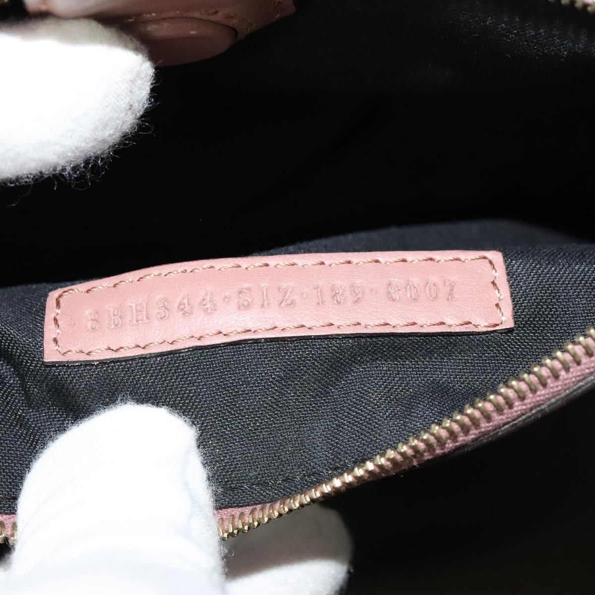 Fendi Runaway Small Hand Bag Leather 2way Pink Gold Auth