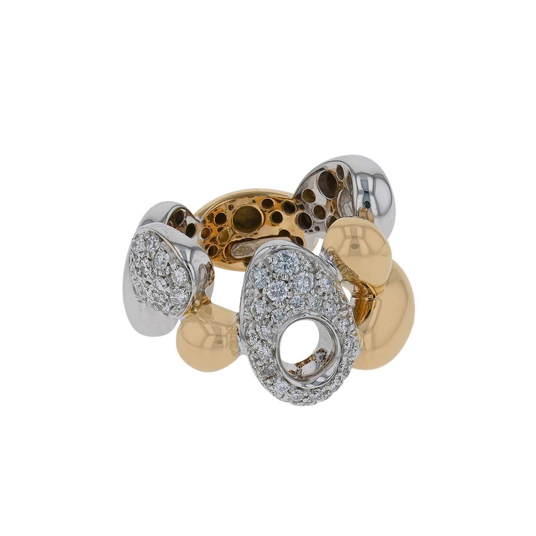 Marco Molinario two tones gold and diamonds ring