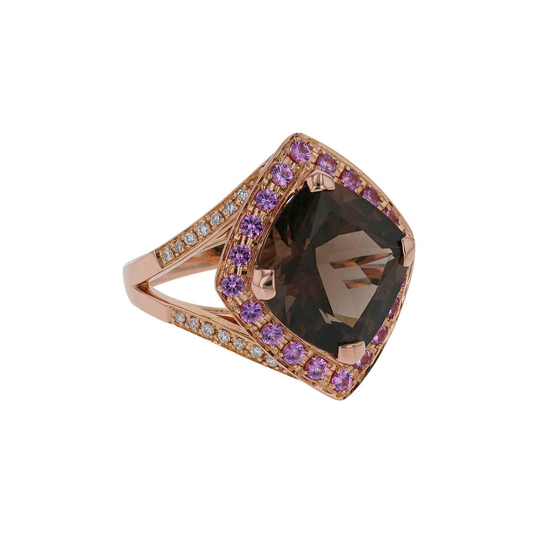 Mauboussin Fou de Toi pink sapphires, diamonds, quartz and gold ring