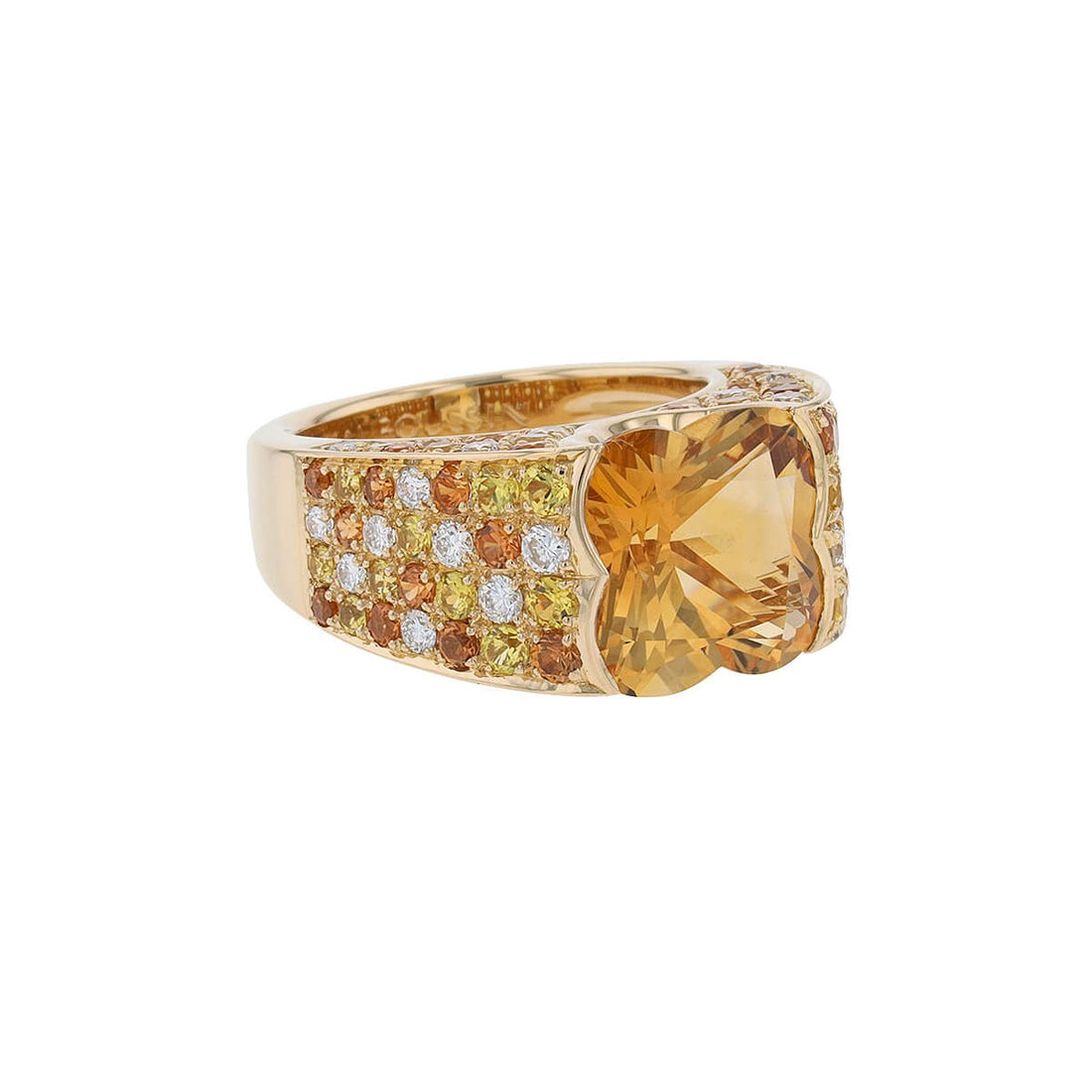 Mauboussin Sexy pour Toi diamonds, citrines, yellow sapphires and gold ring