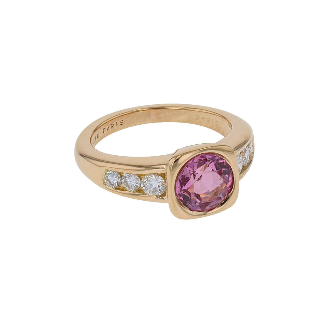 Mauboussin spinel, diamonds and gold ring