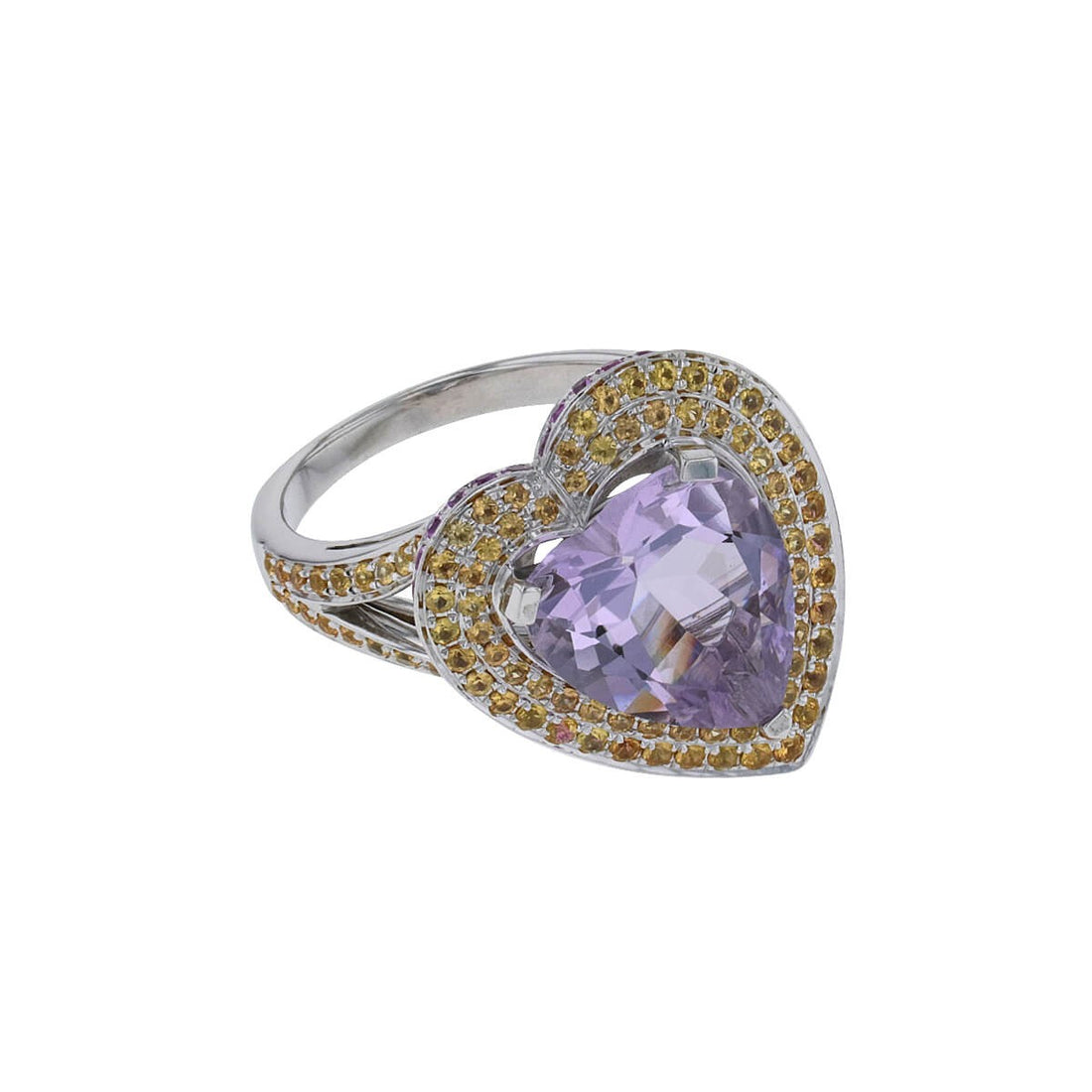 Mauboussin Subtile Raison amethyst, color sapphires and gold ring