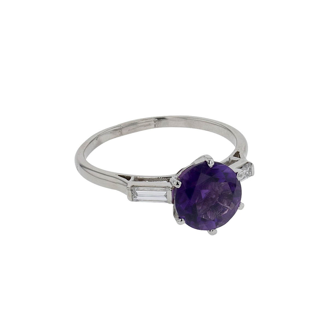 Mellerio Dits Meller mounting, amethyst, diamonds and platinum ring
