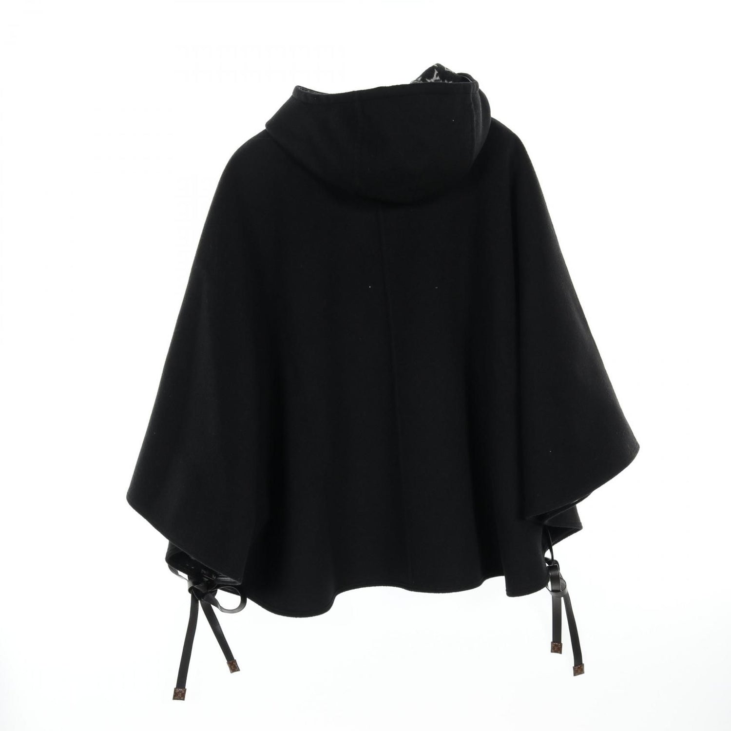 Louis Vuitton Hooded Cape Monogram Poncho Rm 223w Qwe Wool Silk Black