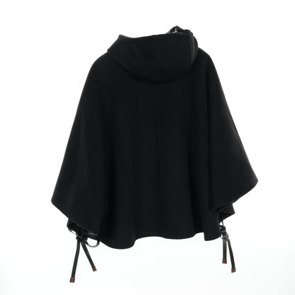 Louis Vuitton Hooded Cape Monogram Poncho Rm 223w Qwe Wool Silk Black