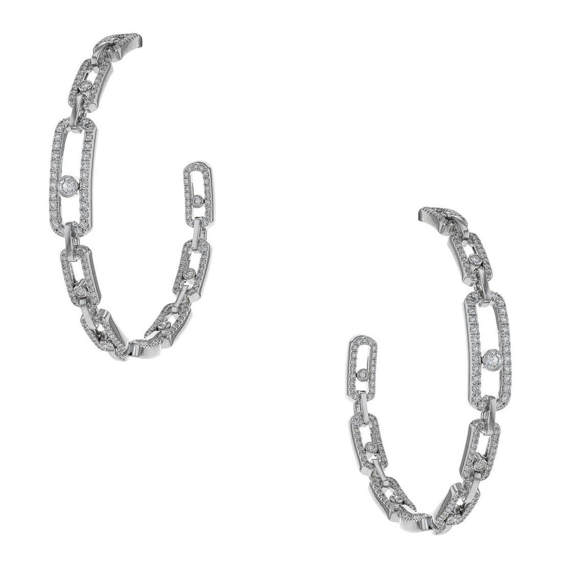 Messika Move Link diamonds and gold earrings