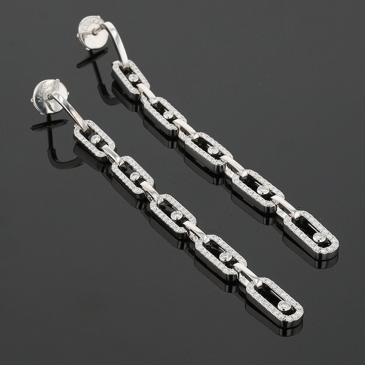 Messika Move Link Multi diamonds and gold earrings
