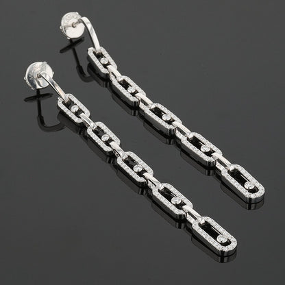 Messika Move Link Multi diamonds and gold earrings