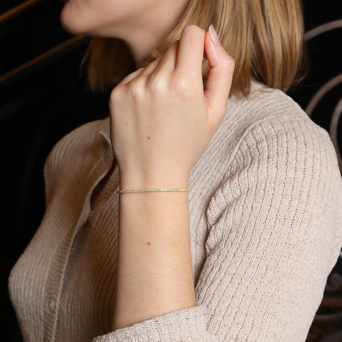 Messika Skinny gold and yellow diamonds bracelet