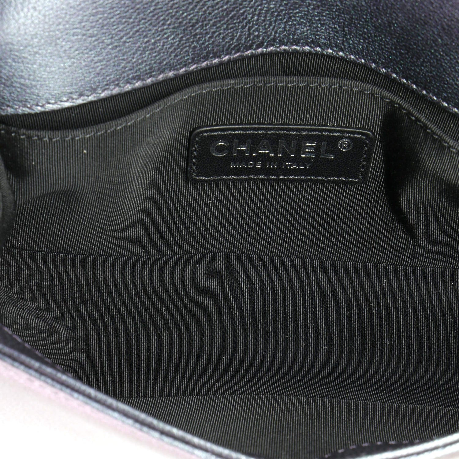 Chanel Boy Flap Bag Quilted Iridescent Goatskin Small