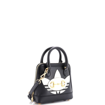 Gucci X Adidas Horsebit 1955 Top Handle Bag Leather With Applique Mini