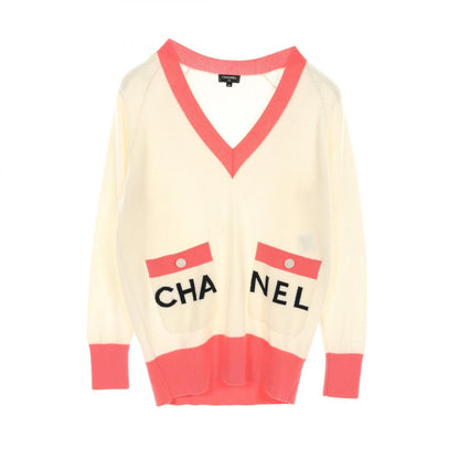 Chanel White Pink Knit Cashmere P 61425k 46799