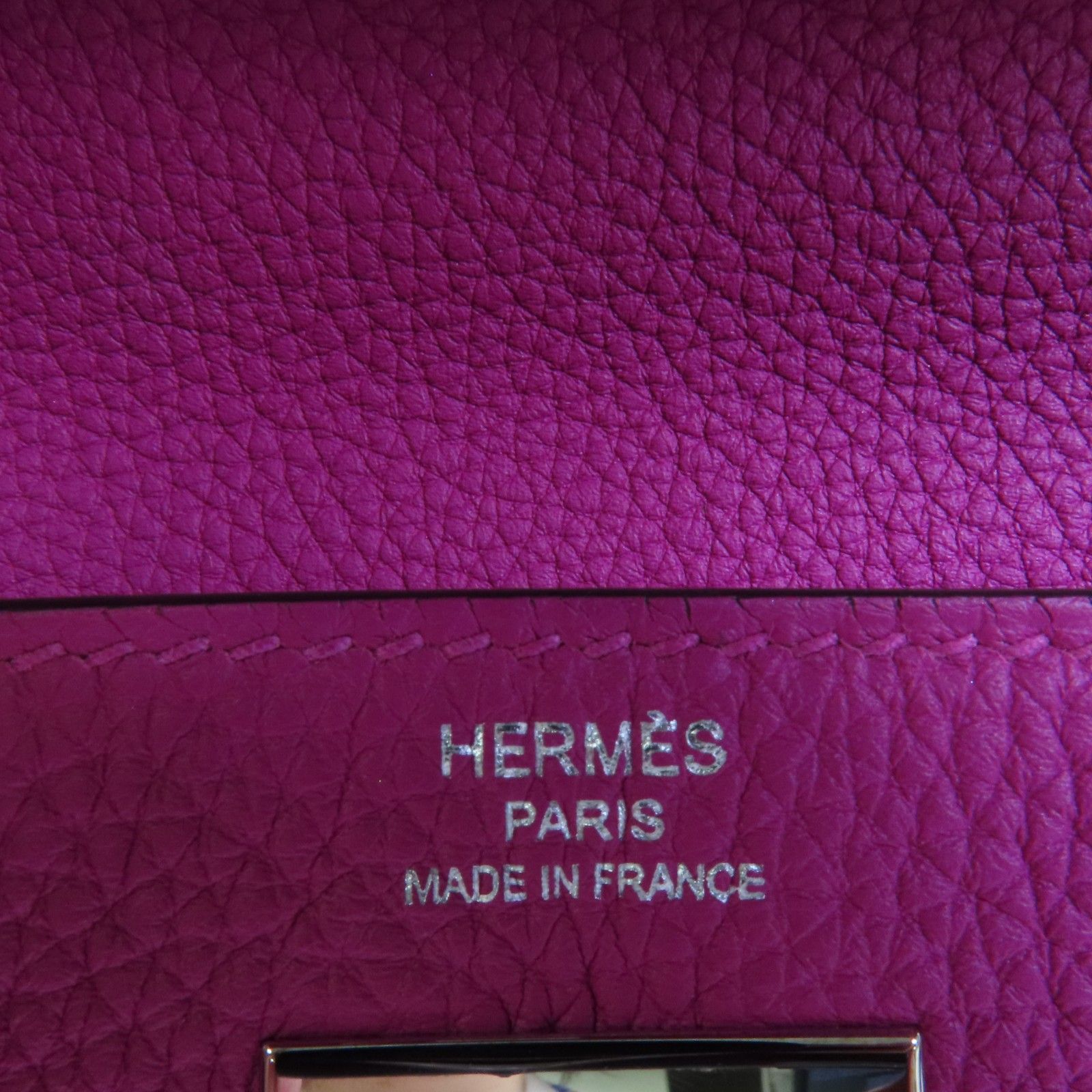 Hermes Leather Kelly 28 Silver Hand-turned Shoulder Back Bag Double Bag 2way Shoulder Bag Rose Purple Purple Togo