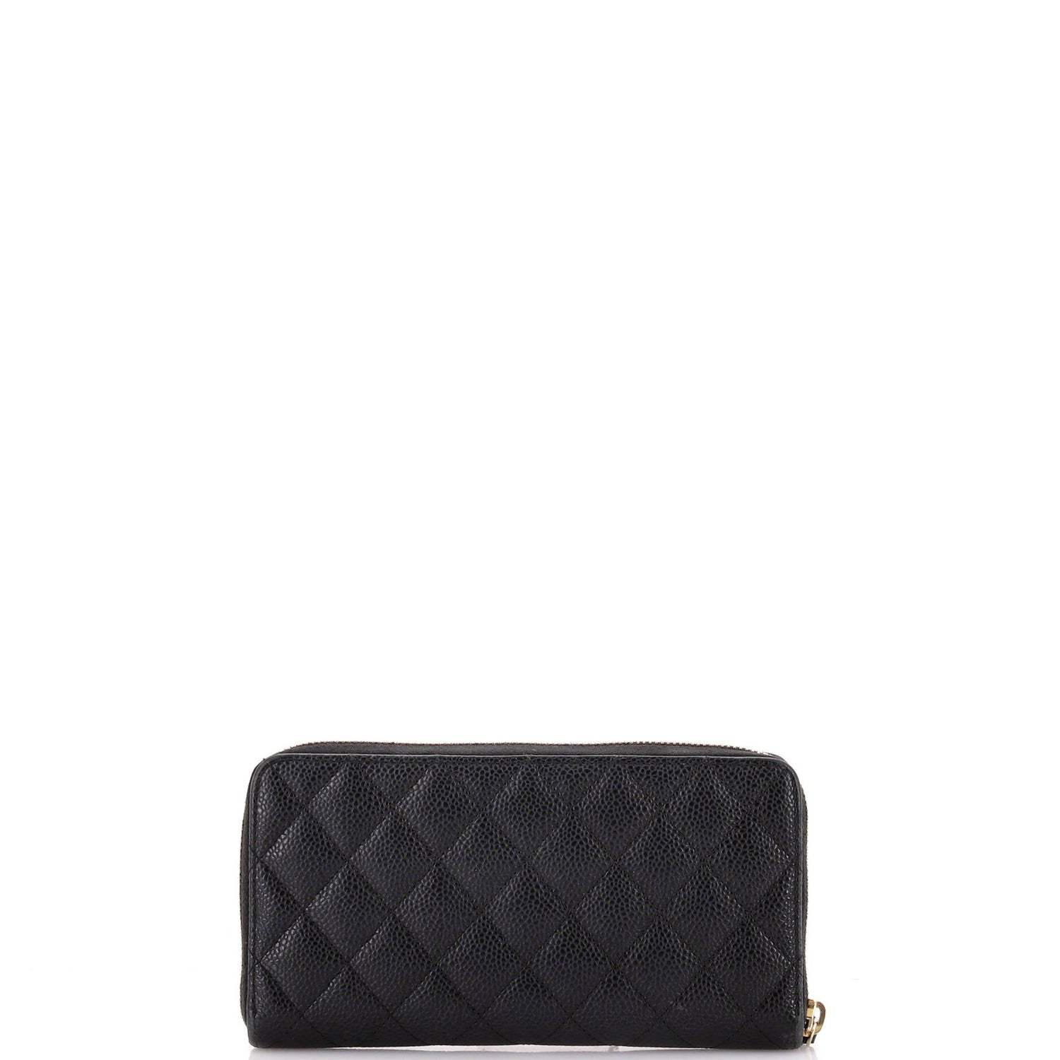 Chanel Zip Around Wallet Quilted Caviar Long