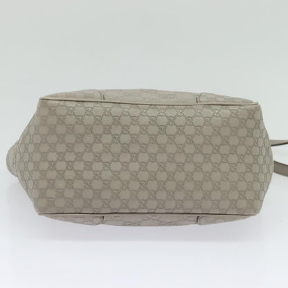 Gucci Gg Canvas Guccissima Hand Bag Leather Gray Gold 353121 Auth