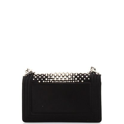 Boy Flap Bag Pearl Embellished Satin Old Medium