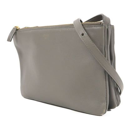 Celine Sheepskin Leather Trio Shoulder Bag Gray Grey Lambskin (sheep Leather)