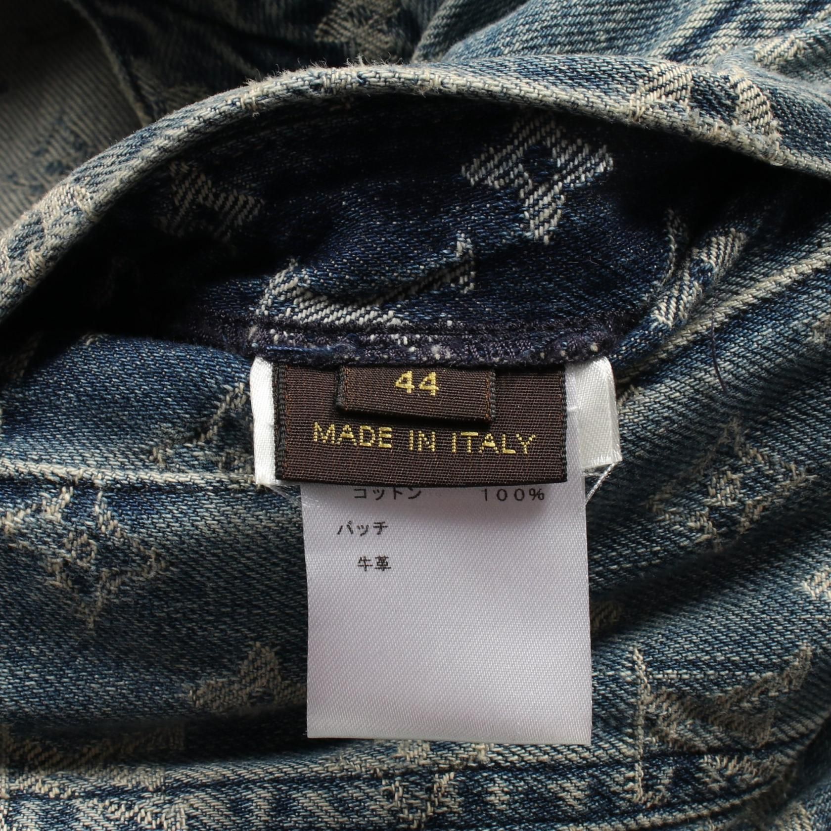 Louis Vuitton X Supreme Monogram Denim Jacket Hda 91wall Cotton Blue Mens 44