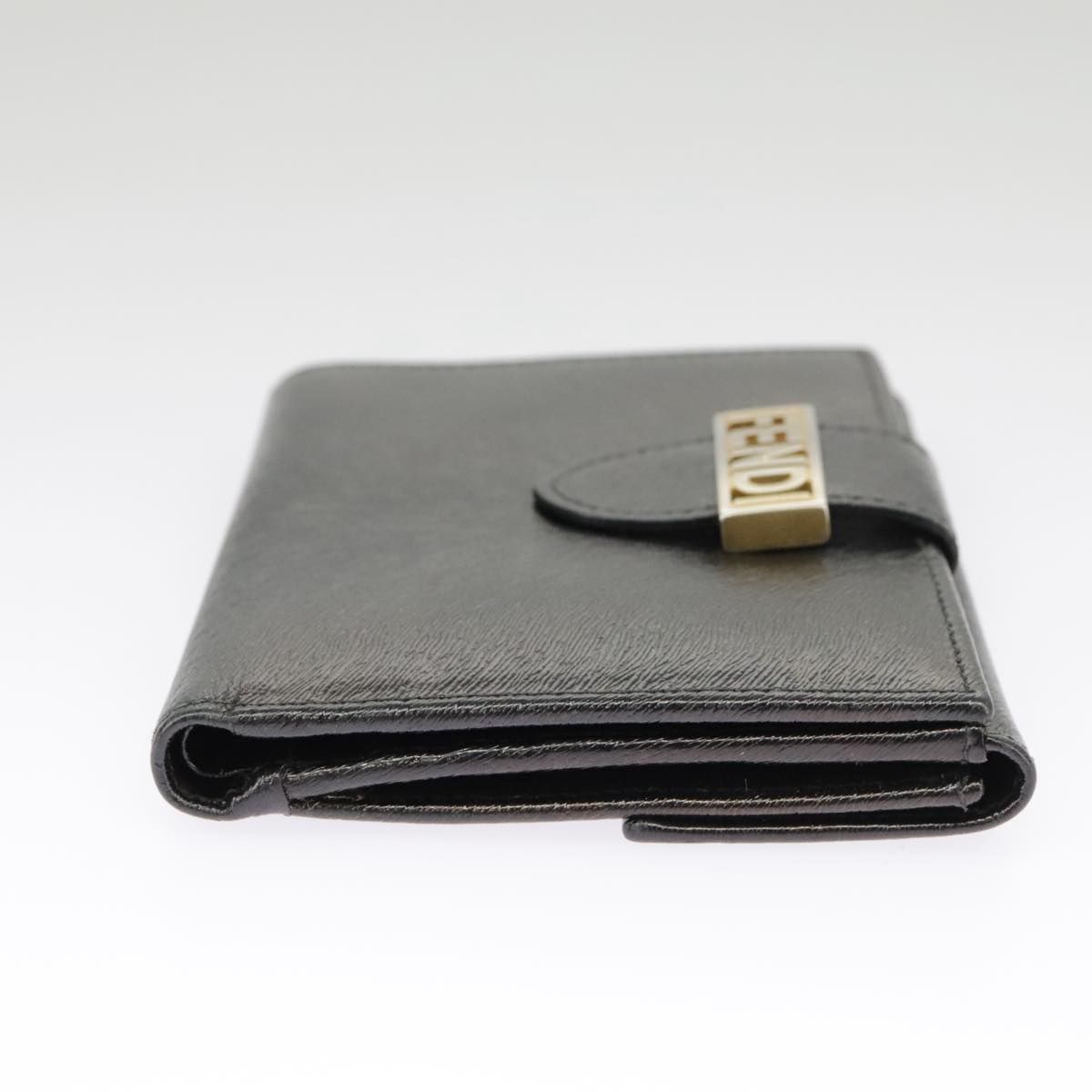 Fendi Wallet Leather Black Auth