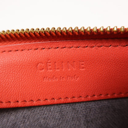Celine Sheepskin Leather Trio Shoulder Bag Red Lambskin (sheep Leather)