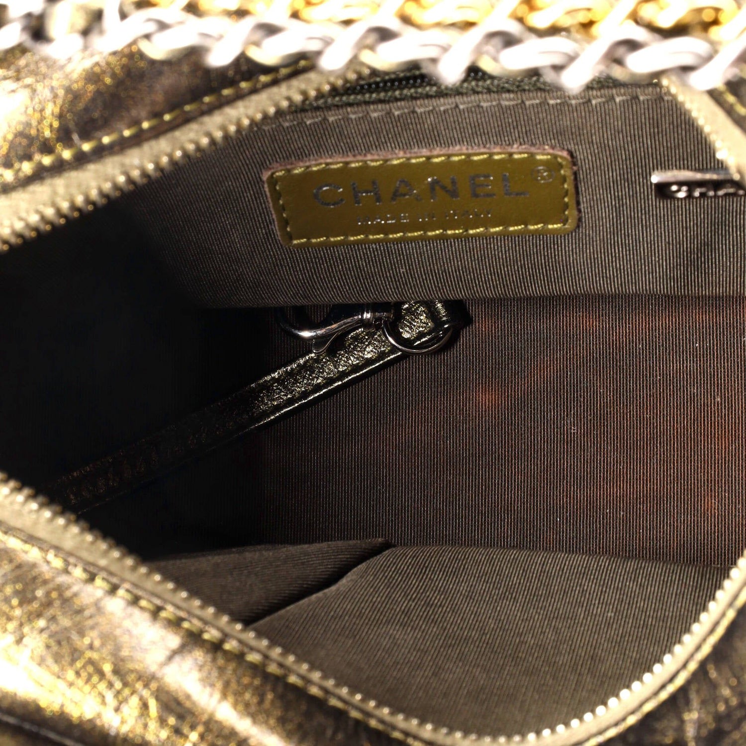 Chanel Gabrielle Hobo Chevron Metallic Aged Calfskin Small