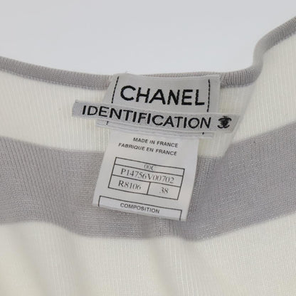 Chanel Tank Top Cotton 38 Gray Cc Auth