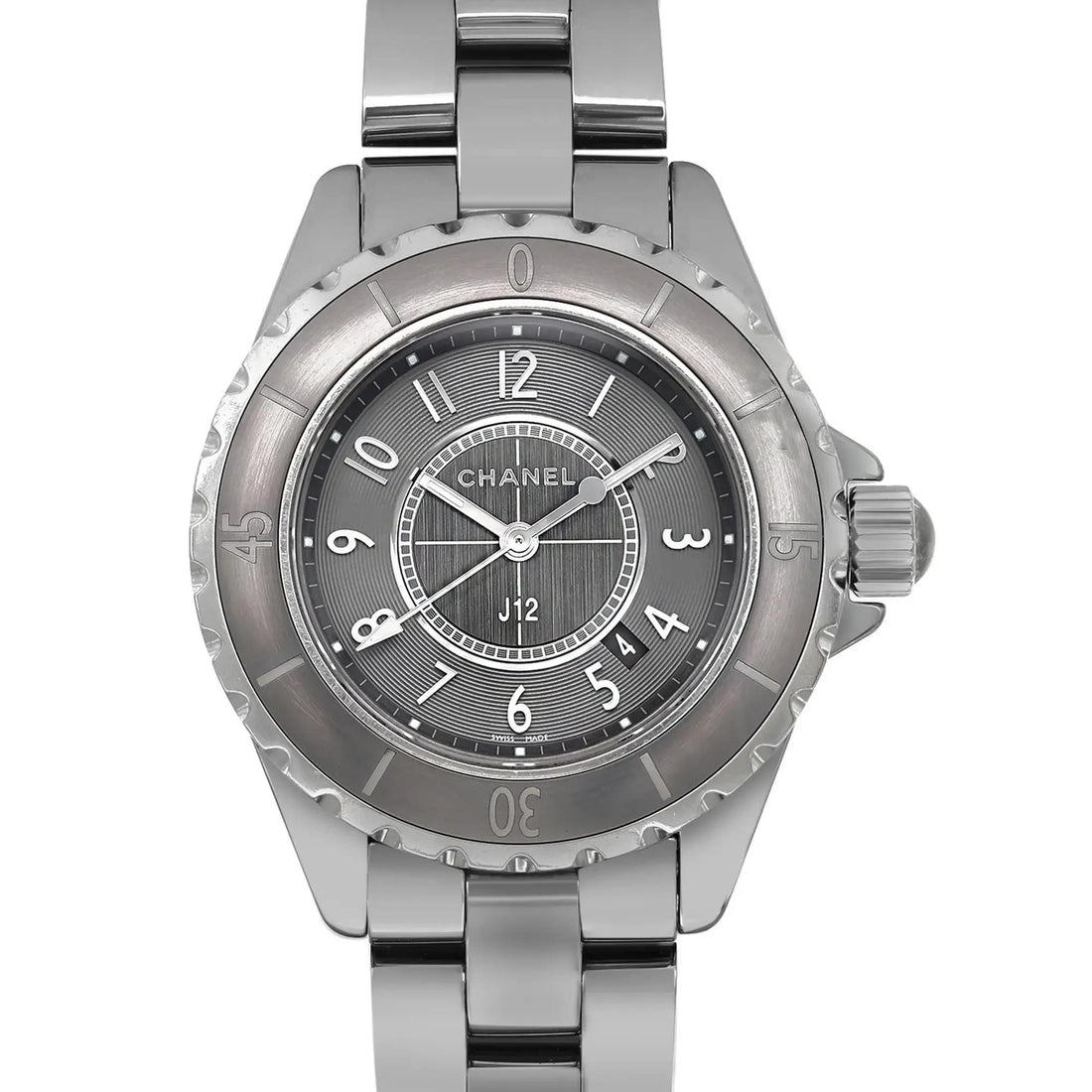 Chanel J12 Chromatic 33mm Titanium Ceramic Grey Dial Ladies Quartz Watch H2978